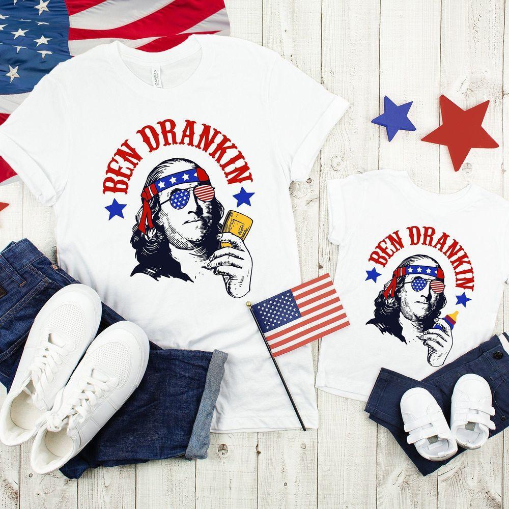 Ben Drankin Matching 4th Of July Shirt For Friends And Family Mommy And Me 4th Of July Daddy And Me 4th Of July Matching Family Shirts Limited Edition Tshirt